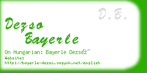 dezso bayerle business card